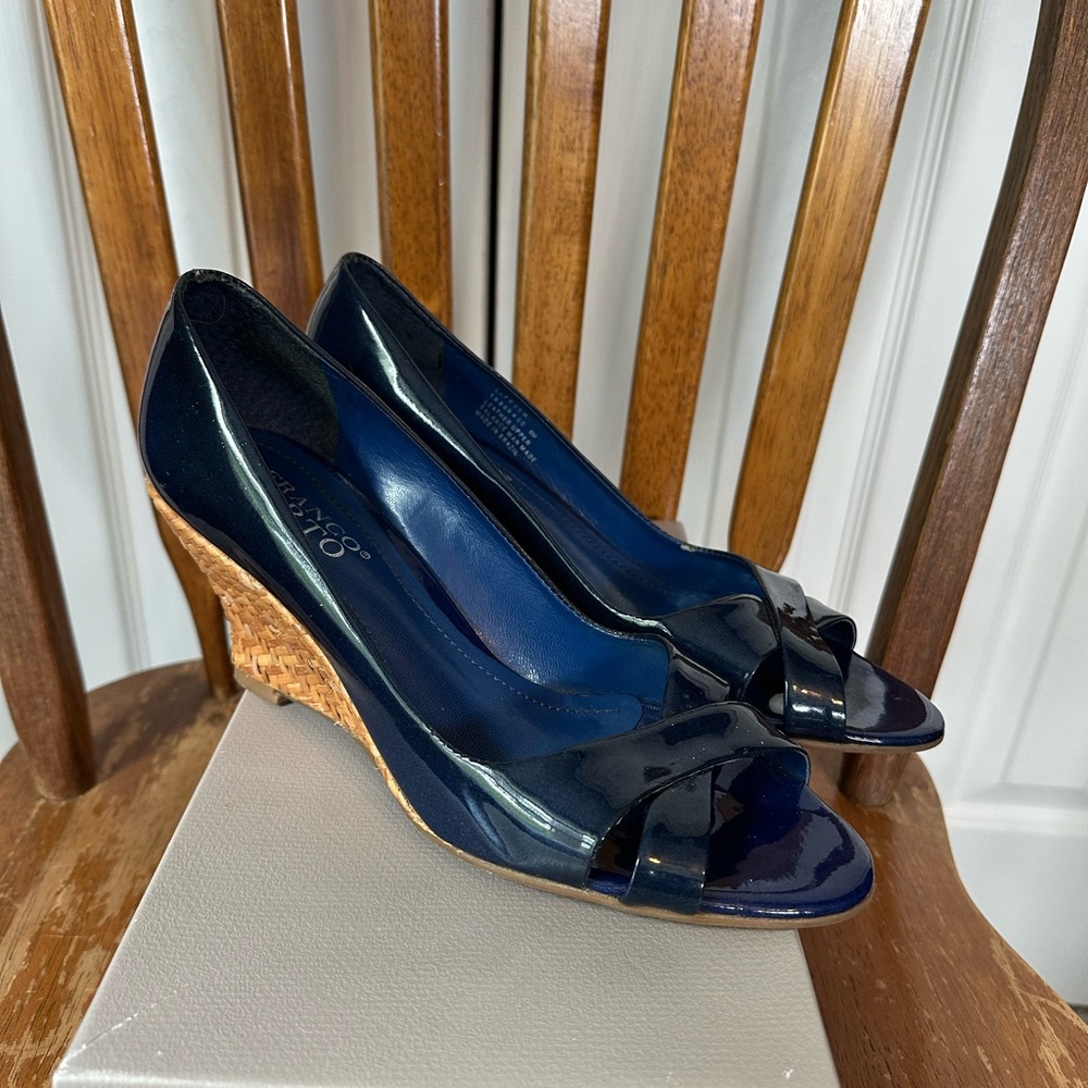 Franco Sarto Navy Wedge Heels
